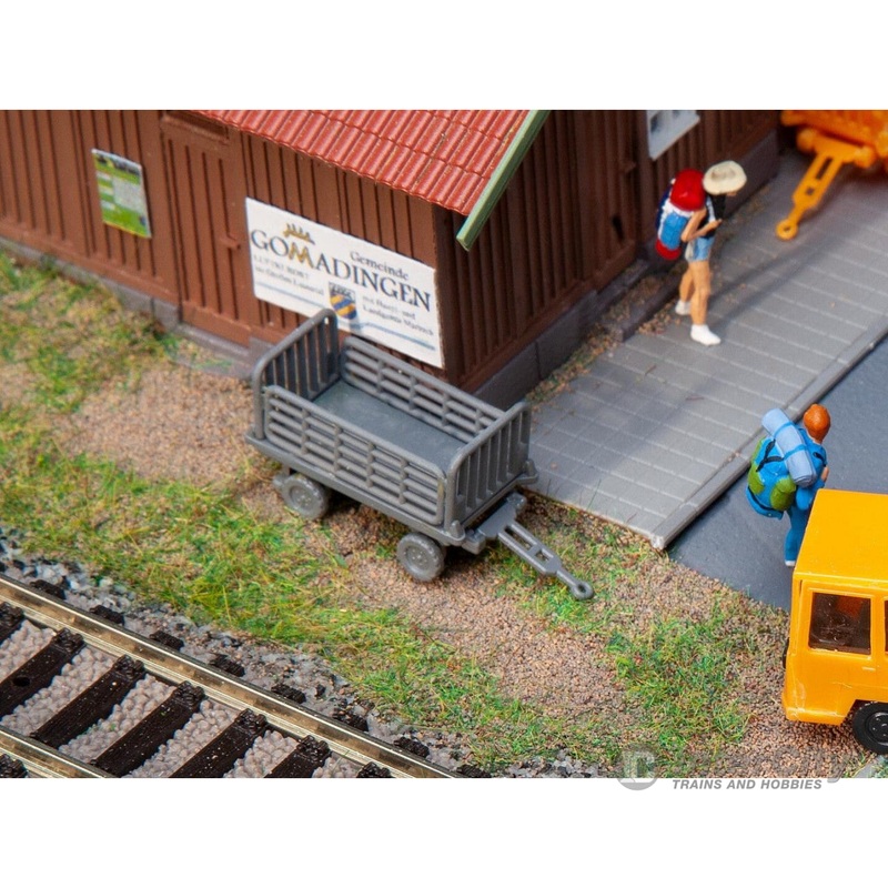 Faller 180990 HO 2 Baggage trolleys, grey