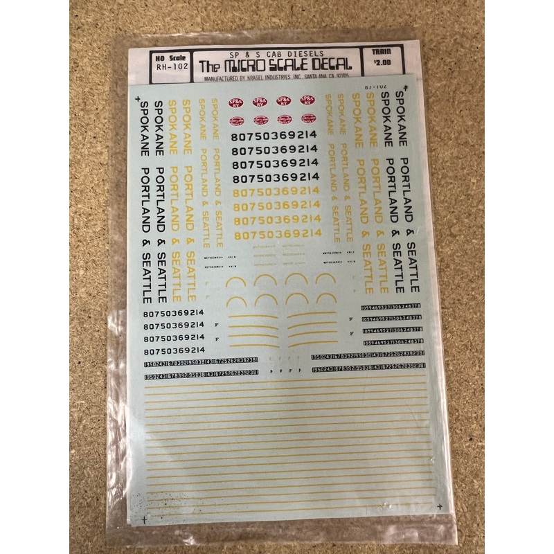 MicroScale Details RH-102 SP&S Cab Diesels HO SCALE