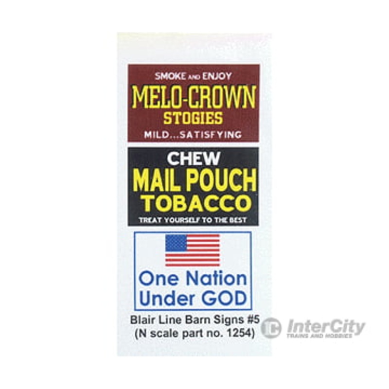 Blair Line 1254 Barn Sign Decals — Set #5 – Melo Crown Stogies, Mail Pouch, One Nation