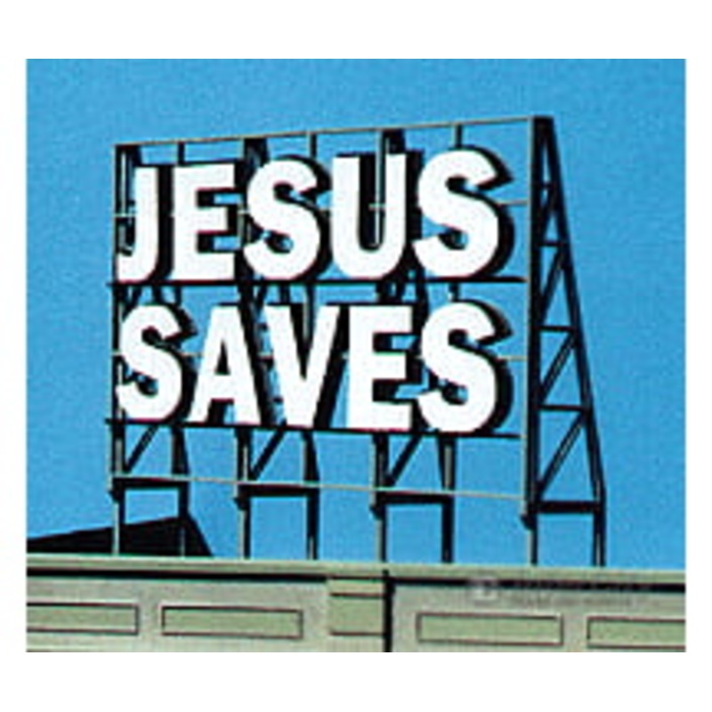 Blair Line 1507 Laser-Cut Wood Billboards – Small for Z, N & HO — Jesus Saves – 2-1/4″ Wide x 1-5/8″ Tall 5.7 x 4.1cm