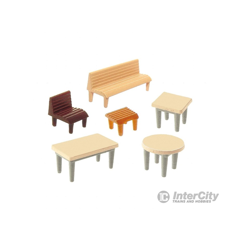 Faller 272440 N 7 Tables, 24 Chairs, 12 Benches