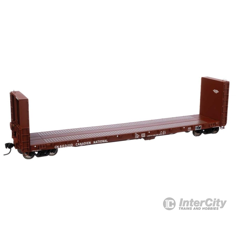 Walthers Proto 104350 50′ CC&F Bulkhead Flatcar – Ready to Run — Canadian Natonal #603210 (brown)