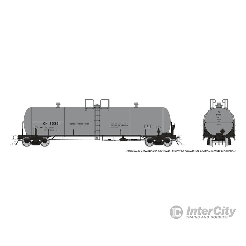 Rapido 135013 HO Procor 20K gal Tank Car: CN – Company Service: 6-Pack