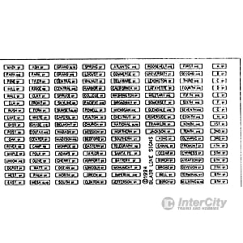 Blair Line 109 Highway Signs — Street Signs (black, white) pkg(138)