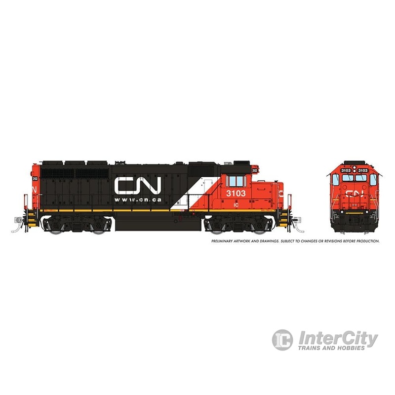 Rapido 040014 HO EMD GP40 (DC/Silent): CN – ex-IC: #3123