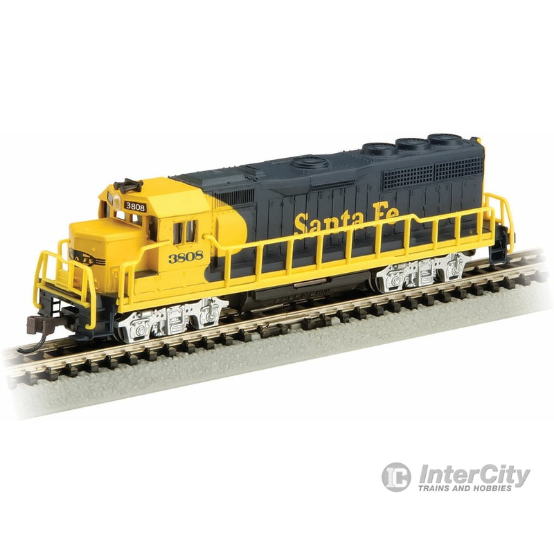 Bachmann 63563 EMD GP40 with Dynamic Brakes – Standard DC — Santa Fe #3808 (Warbonnet; blue, yellow)