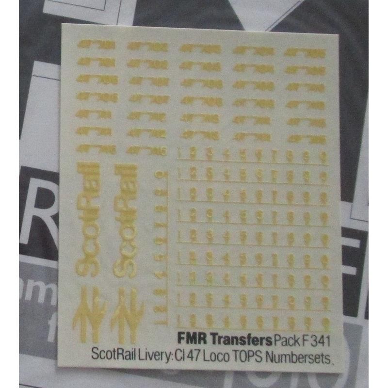F341 FMR TRANSFERS ScotRail Livery: 47 loco TOPS numbersets