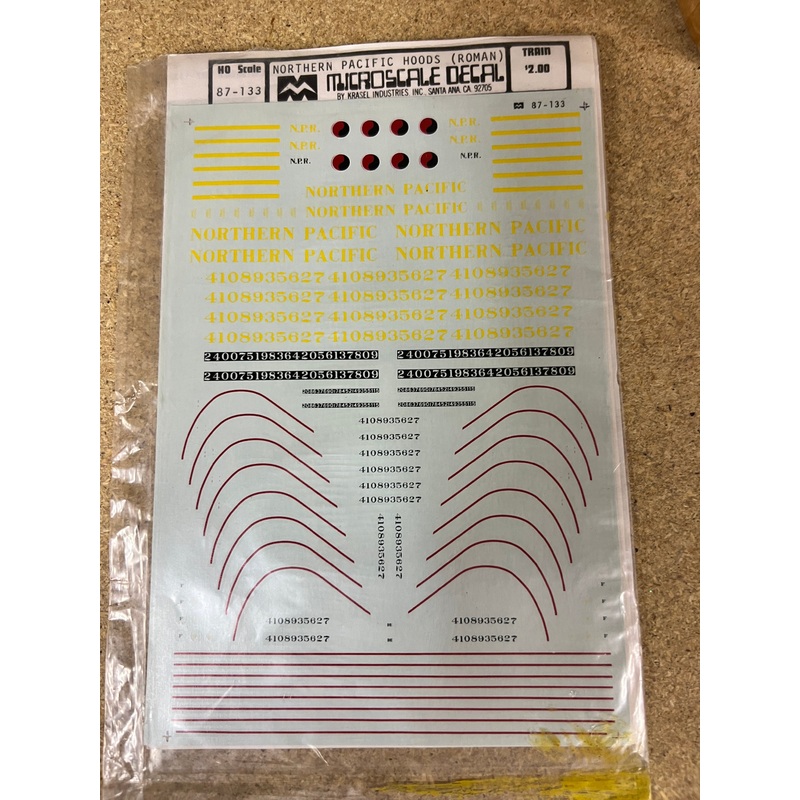 MicroScale Details 87-133 Northern Pacific Hoods Roman HO SCALE