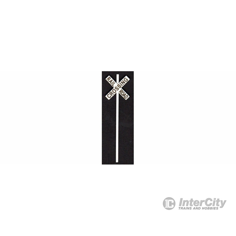 Tichy Train Group 3538 Modern US Style Railroad Crossbuck Warning Signs — pkg(8)