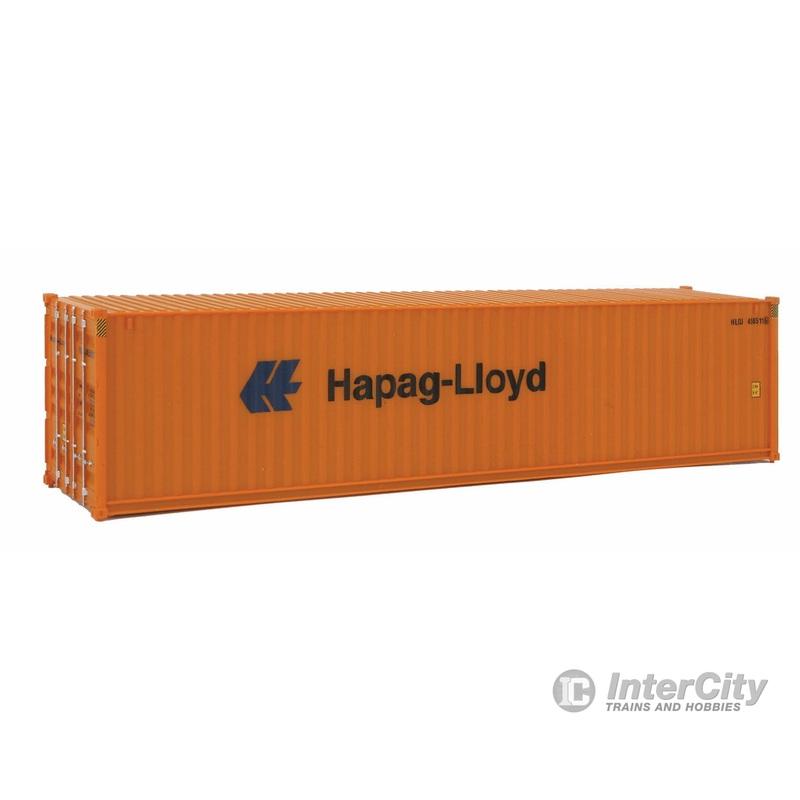 Walthers SceneMaster 8254 40′ Hi Cube Corrugated Side Container – Assembled — Hapag-Lloyd (orange, blue)