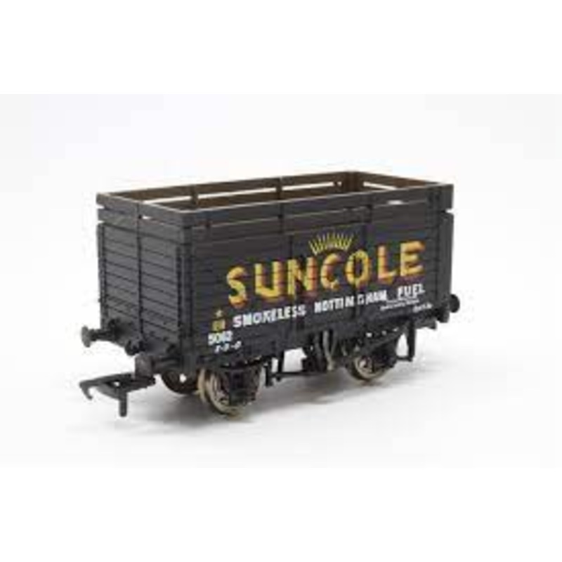 37-201 BACHMANN 8 plank wagon with coke rail “Suncole” Smokeless Nottingham Fuel – BOXED