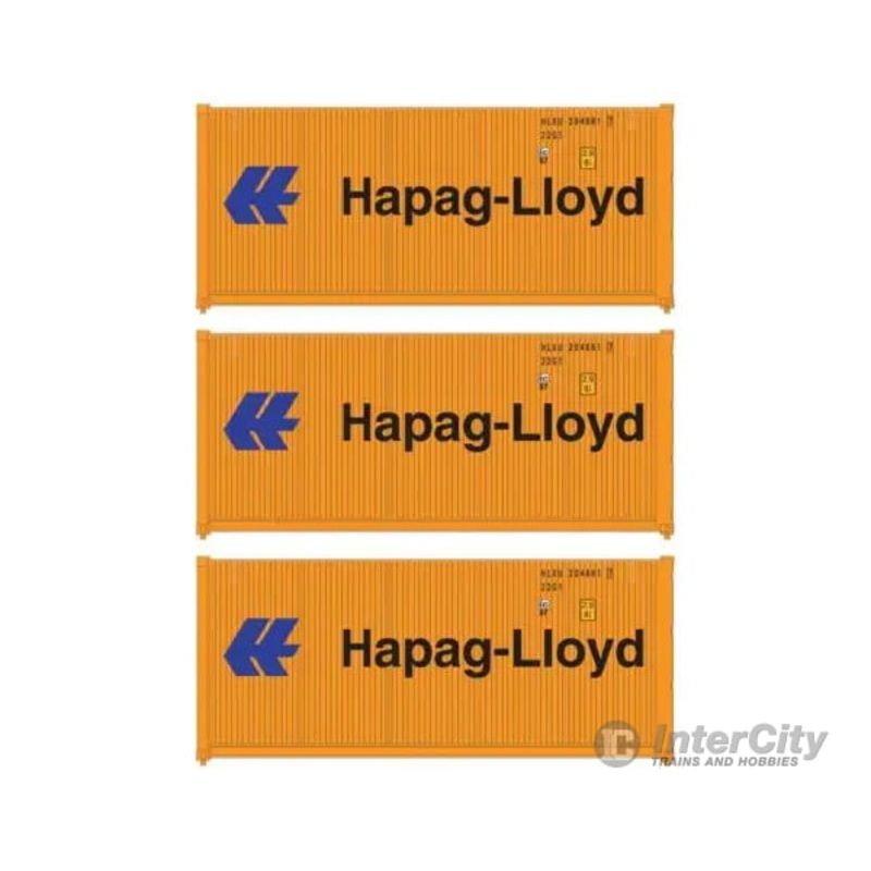 Walthers HO 949-18053 20′ Fully Corrugated Container – 3-Pack – Hapag-Lloyd
