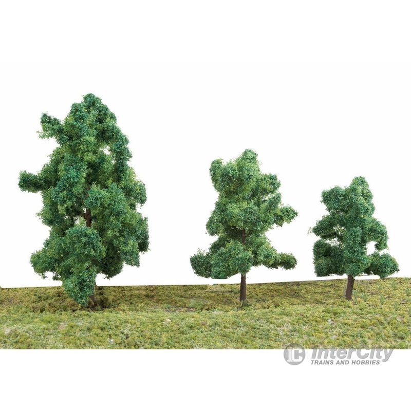 Walthers SceneMaster 1184 Summer Trees pkg(10) — 3-3/8 to 5-1/2″ 8 to 14cm (Includes Pin Base)