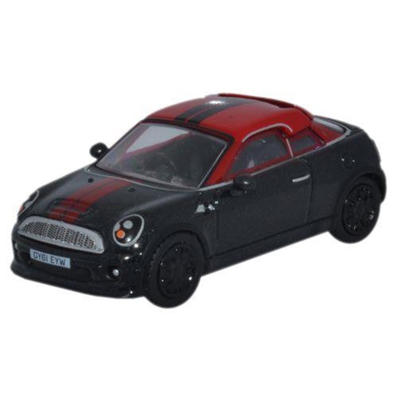 76MC002 OXFORD DIECAST Mini Cooper in midnight black and red